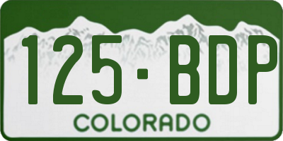 CO license plate 125BDP