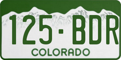CO license plate 125BDR