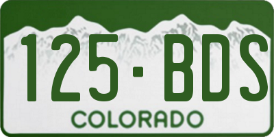 CO license plate 125BDS