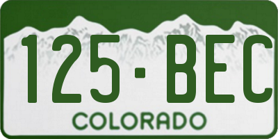 CO license plate 125BEC