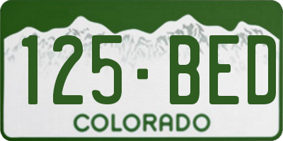 CO license plate 125BED