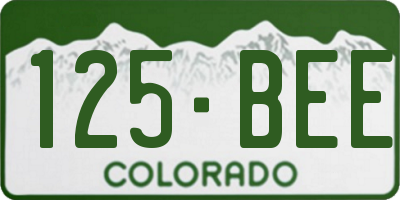 CO license plate 125BEE