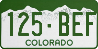 CO license plate 125BEF