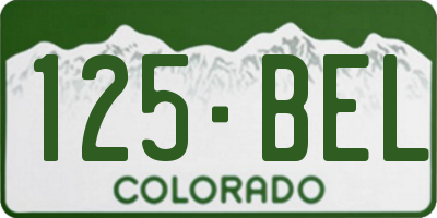 CO license plate 125BEL