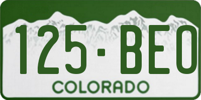 CO license plate 125BEO