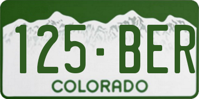 CO license plate 125BER