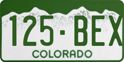 CO license plate 125BEX