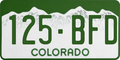 CO license plate 125BFD