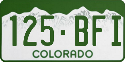 CO license plate 125BFI