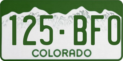 CO license plate 125BFO
