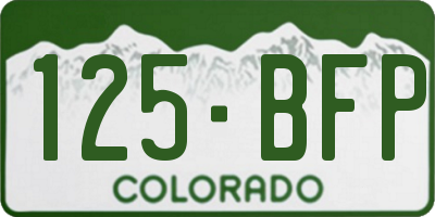 CO license plate 125BFP