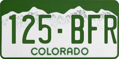 CO license plate 125BFR
