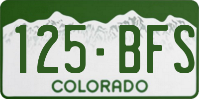 CO license plate 125BFS