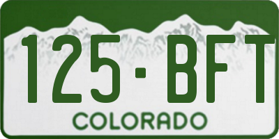 CO license plate 125BFT