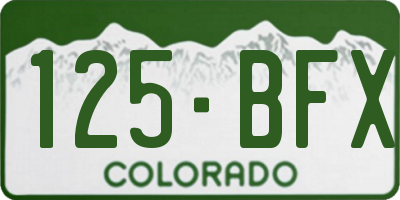 CO license plate 125BFX