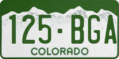 CO license plate 125BGA