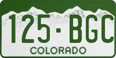 CO license plate 125BGC