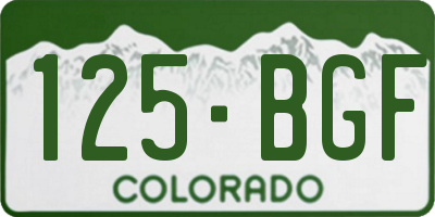 CO license plate 125BGF