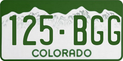 CO license plate 125BGG