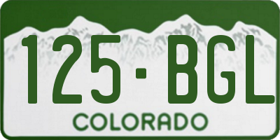 CO license plate 125BGL
