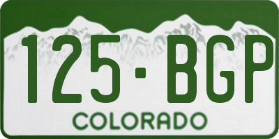 CO license plate 125BGP