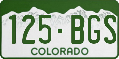 CO license plate 125BGS