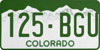 CO license plate 125BGU