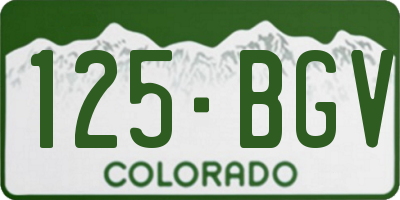 CO license plate 125BGV