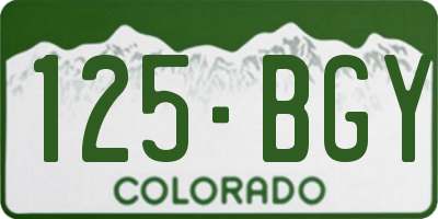 CO license plate 125BGY