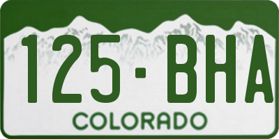 CO license plate 125BHA
