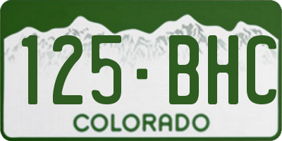 CO license plate 125BHC