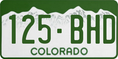 CO license plate 125BHD