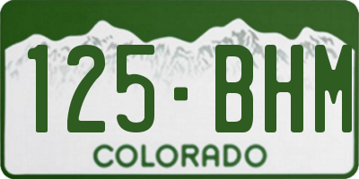 CO license plate 125BHM