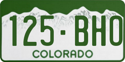 CO license plate 125BHO