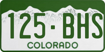 CO license plate 125BHS