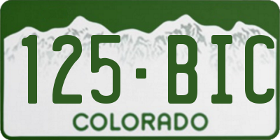 CO license plate 125BIC