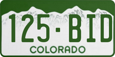 CO license plate 125BID