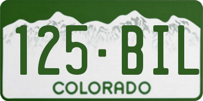 CO license plate 125BIL