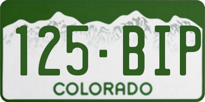 CO license plate 125BIP