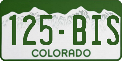 CO license plate 125BIS