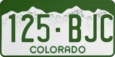 CO license plate 125BJC