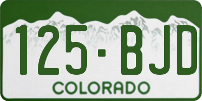CO license plate 125BJD