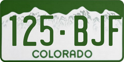 CO license plate 125BJF