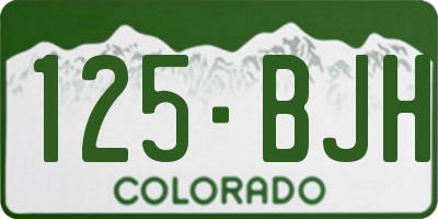 CO license plate 125BJH