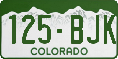 CO license plate 125BJK