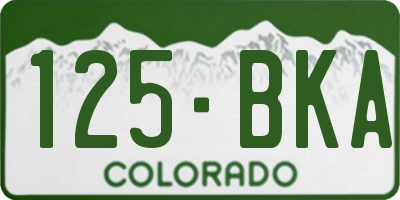 CO license plate 125BKA