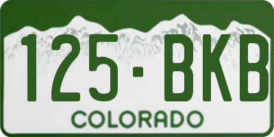 CO license plate 125BKB