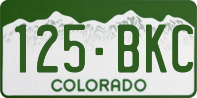 CO license plate 125BKC