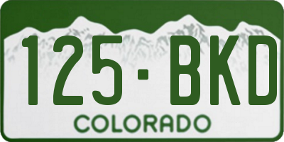 CO license plate 125BKD