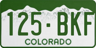 CO license plate 125BKF